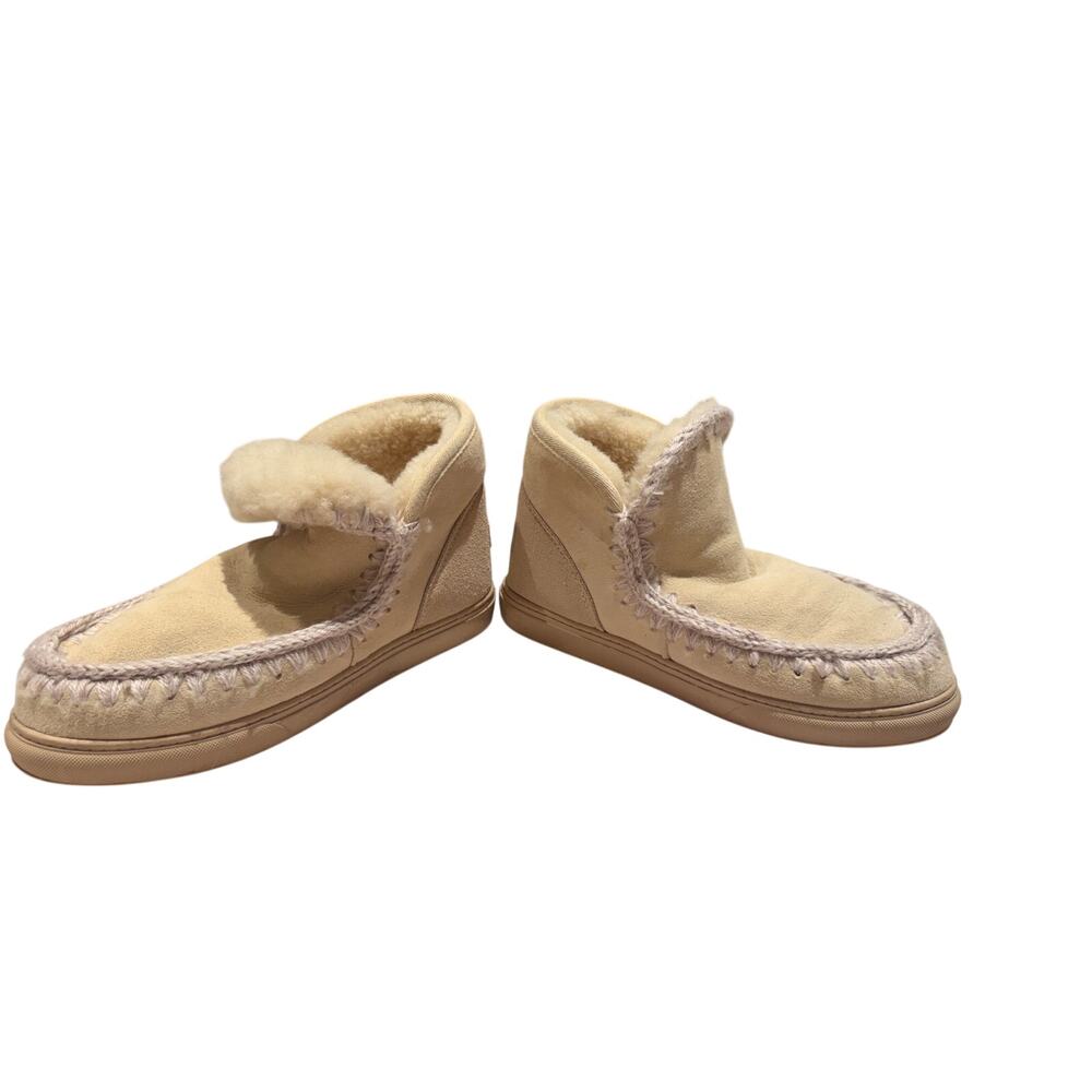 Mou Cream Shearling Ankle Boots Size 11 - Picture 5 of 6